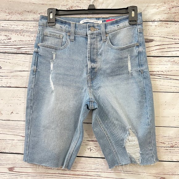 Celebrity Pink Pants - Celebrity Pink Biker Denim Jean Shorts size 5 / 27